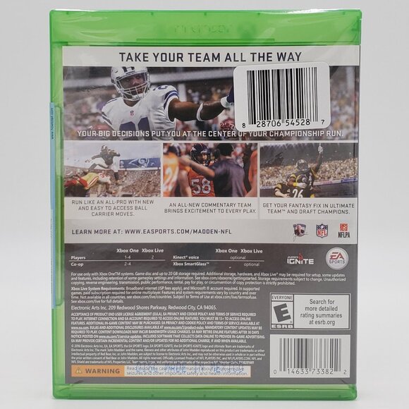 Madden NFL 17 Microsoft Xbox One Football Video Game 2016 New Sealed - Picture 2 of 4